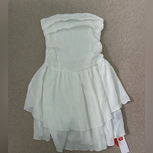 NWT Cider strapless white mini dress size small